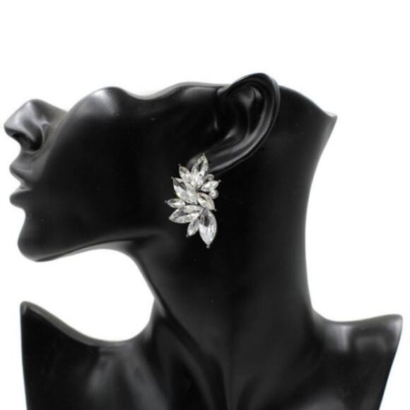 Pink Crystal Cluster Earrings - Picture 4 of 4